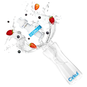 22oz. Plastic Bottle & Blue Comfort Grip Lid